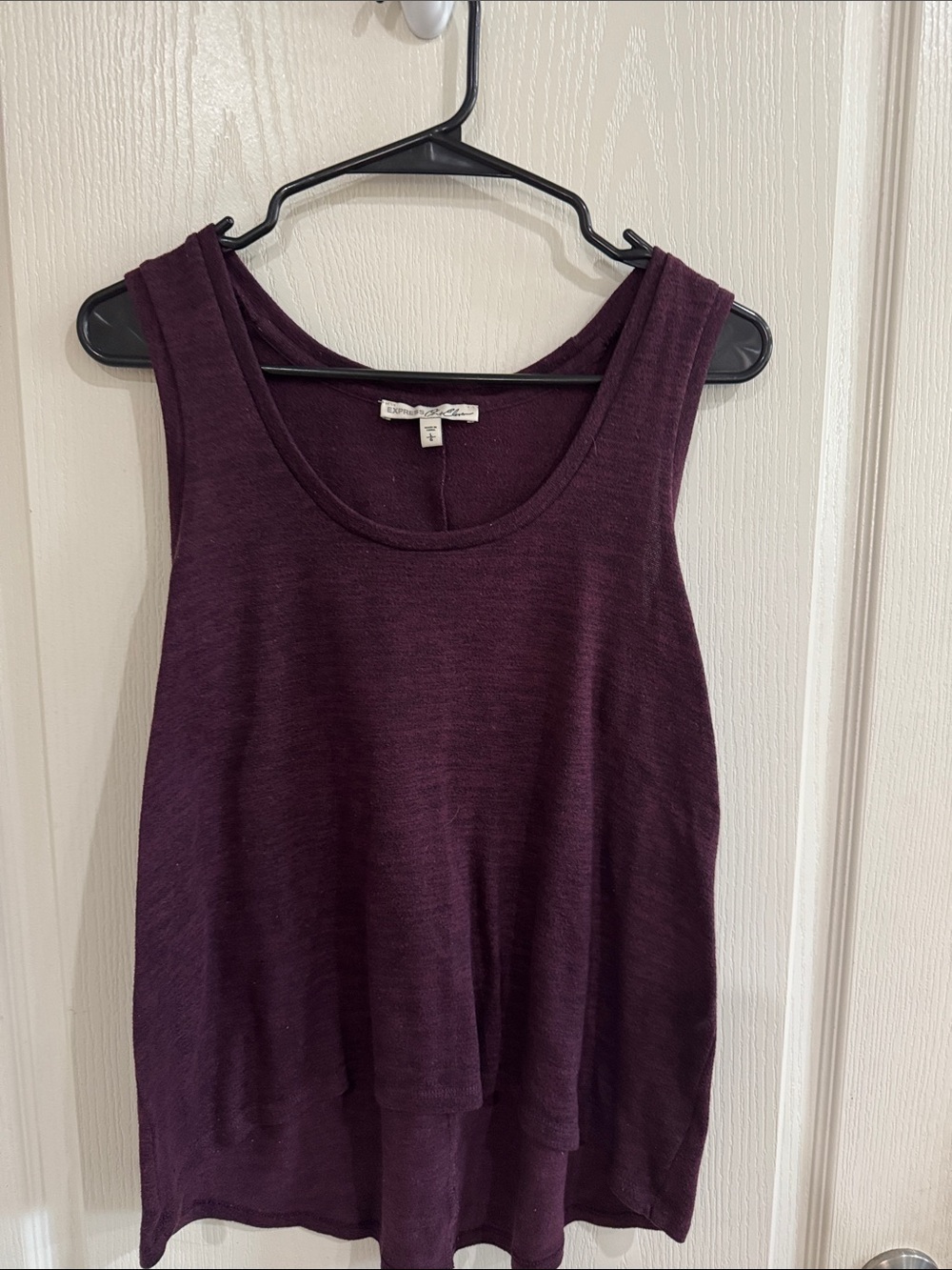 Express Deep Plum Scoop Tank Top